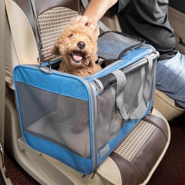 Soft-Sided Pet Carrier Bag – Lightweight, Portable Travel Crate for Small Dogs; Cat, Dog Carrier bag - Imagen 4